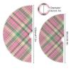 Blueangle 35.4 Inch Pink Green Plaid Christmas Tree Skirt Soft Polyester Skirt for Merry Christmas Party Christmas Tree Decoration view 3