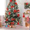 Blueangle 35.4 Inch Pink Green Plaid Christmas Tree Skirt Soft Polyester Skirt for Merry Christmas Party Christmas Tree Decoration view 4