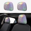 Reflective Square Print Universal Car Headrest Covers,Custom Headrest Covers for Cars, Fit for Front Seats view 1