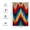 Madcolitote Chinoiserie Style Orange and Blue Shower Curtain 48x72in Asian Ikat Bathroom Shower Curtain Modern Shower Curtain Stall Shower Curtain Polyester Shower Curtain Set with Hooks view 2