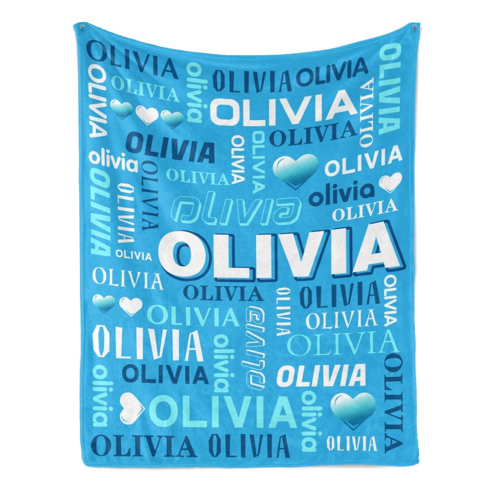 JOYXBUY Personalized Blanket and Throw - Customized Name Blanket for Kids Adult - Custom Blankets for Girls Boys - Monogrammed Blankets Gifts for Women Men