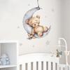 Bear Wall Sticker Bear Sleeping on The Moon Nursery Sticker Decal Wall Art for Kids Room Decor Cute Bears Wall Decals view 3