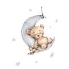 Bear Wall Sticker Bear Sleeping on The Moon Nursery Sticker Decal Wall Art for Kids Room Decor Cute Bears Wall Decals view 4