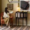 YHWKGZ Sofa Table, Retro semi-Circular Console Table, Living Room entryway Table, Shelf Decoration Cabinet Couch Table, Suitable for Entrance/Living Room/Corridor(Black) view 3