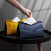 GHJUMKFDF Pu Leather Desk Top Tissue Box, Moisture Resistant Pumping Paper Box, Napkin Holder Storage Box/Red view 2