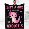 Axolotl Blanket Gifts for Kids Woman - Just A Girl Who Loves Axolotls Cute Animal Lovers Throw for Teen Adults Soft Fleece Cozy Bed Couch Decor Birthday Christmas Lightweight Blanket 50"x60" view 1