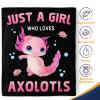 Axolotl Blanket Gifts for Kids Woman - Just A Girl Who Loves Axolotls Cute Animal Lovers Throw for Teen Adults Soft Fleece Cozy Bed Couch Decor Birthday Christmas Lightweight Blanket 50"x60" view 4