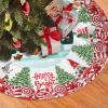Winter Santa Claus Snowman Christmas Snowflake Christmas Tree Christmas Tree Skirt 36" Winter Holiday Tree Mat Decoration view 2