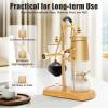 LIAPDG Siphon Coffee Maker, 400 Ml/15 Oz Syphon Coffee Brewer Belgium Luxury Royal Family Balance Syphon Vacuum Coffee Maker 4 Persons Gold view 3
