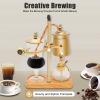 LIAPDG Siphon Coffee Maker, 400 Ml/15 Oz Syphon Coffee Brewer Belgium Luxury Royal Family Balance Syphon Vacuum Coffee Maker 4 Persons Gold view 4