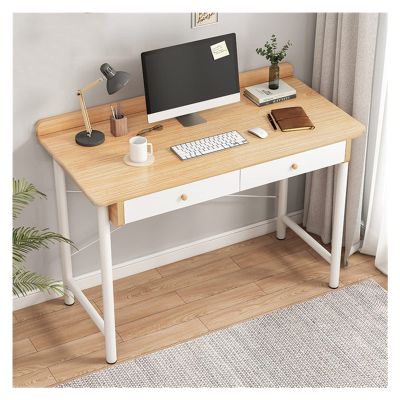 YQLDMEU Computer Desk Modern Desktop PC Desk Laptop Desk with Dual Storage Drawers Home Office Writing Station with X-Shaped Stable Support, 2 Colors Home Office Desk