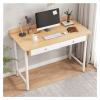 YQLDMEU Computer Desk Modern Desktop PC Desk Laptop Desk with Dual Storage Drawers Home Office Writing Station with X-Shaped Stable Support, 2 Colors Home Office Desk view 1