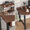 YQLDMEU Computer Desk Modern Desktop PC Desk Laptop Desk with Dual Storage Drawers Home Office Writing Station with X-Shaped Stable Support, 2 Colors Home Office Desk view 3
