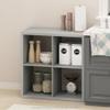 Furinno HERMITE Kitchen Island, 4-Cube Coffee Bar, Extra Thick Kitchen Storage, Bakers Rack, for Pantry Organizers and Storage, Kitchen Organization, Light Grey view 2