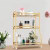 3-Tier Corner Bathroom Counter Organizer, Bathroom Vanity Counter Box with Storage Basket, Makeup Cosmetic Storage, for Bathroom, Dresser, Kitchen (Black Gold) view 4