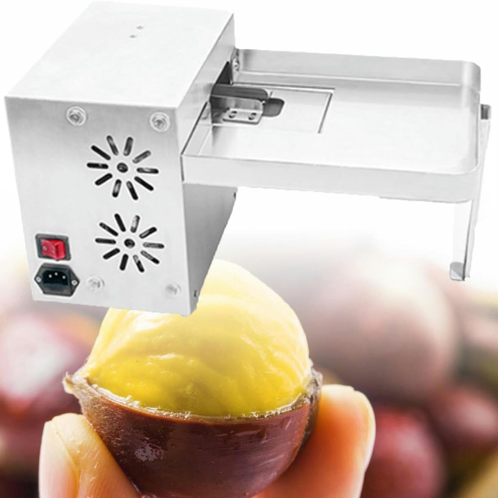 WZUOPG Peanut Machine and Chestnut Opener Automatic Machine for Cutting Chestnuts High Efficiency and Easy to Use Suitable for Many Chestnut Sizes, Singlechainplate