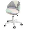 Rolling Stools Cover, Short Back Chair Cover, Printed Swivel Chair Slipcovers with Back, Stretch Bar Stool Slipcovers with Round Backs Arms Curved Accent,Drafting Chair Cover for Esthetician Seat(Gra view 1