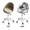 Rolling Stools Cover, Short Back Chair Cover, Printed Swivel Chair Slipcovers with Back, Stretch Bar Stool Slipcovers with Round Backs Arms Curved Accent,Drafting Chair Cover for Esthetician Seat(Gra view 3