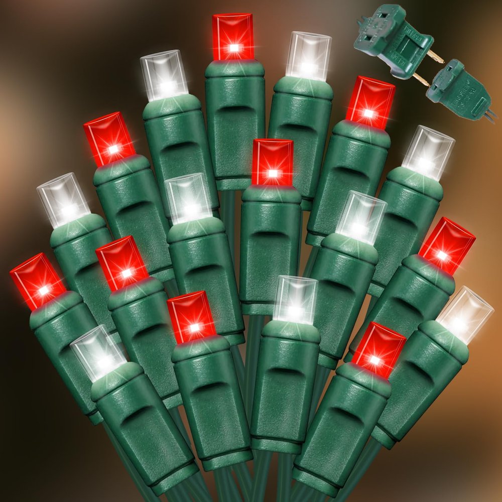 LAMPHOME Red White Valentine's String Lights300FT 600LED (12pk of 50Lights) Fairy Light Decor Indoor & Outdoor Party Patio Bedroom, Xmas Tree Garland Easter Holiday Decoration