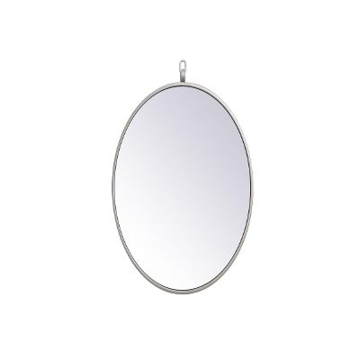 ARS Concepts Brilliance, Metal Frame Round Mirror with Decorative Hook 18 Inch in Silver, Midcentury Modern, Silver