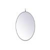 ARS Concepts Brilliance, Metal Frame Round Mirror with Decorative Hook 18 Inch in Silver, Midcentury Modern, Silver view 1