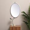 ARS Concepts Brilliance, Metal Frame Round Mirror with Decorative Hook 18 Inch in Silver, Midcentury Modern, Silver view 2