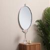 ARS Concepts Brilliance, Metal Frame Round Mirror with Decorative Hook 18 Inch in Silver, Midcentury Modern, Silver view 3
