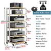 6-Tier AV Media Stand Movable Audio Rack Wooden Storage Cabinet Entertainment Center Shelves Component Stereo Shelf Systems Tower Player Stand Perfect for DVD Players TV Box Game Console(Black) view 2