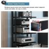 6-Tier AV Media Stand Movable Audio Rack Wooden Storage Cabinet Entertainment Center Shelves Component Stereo Shelf Systems Tower Player Stand Perfect for DVD Players TV Box Game Console(Black) view 4