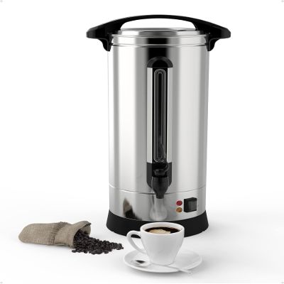 Coffee Urn 65 Cup, Dual Layers Stainless Steel Commercial Coffee Maker 10 L/2.6 gal Large Coffee Dispenser, Fast Brewing Electric Hot Water Dispenser With Keep-Warm Mode For Events Catering