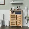 FoverOne Bamboo Bathroom Storage Cabinet with 2 Doors, Bathroom Floor Freestanding Cabinets Organizer for Living Room, Kitchen, Entryway view 2