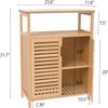 FoverOne Bamboo Bathroom Storage Cabinet with 2 Doors, Bathroom Floor Freestanding Cabinets Organizer for Living Room, Kitchen, Entryway view 3