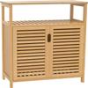 FoverOne Bamboo Bathroom Storage Cabinet with 2 Doors, Bathroom Floor Freestanding Cabinets Organizer for Living Room, Kitchen, Entryway view 4
