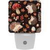 NEWzone Mushrooms Hedgehogs Night Light for Kids 2 Pack, LED Plug into Wall Lights Dusk-to-Dawn Sensor, Nursery Nightlight for Kids Room, Bathroom, Bedroom Decor view 1