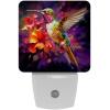 NEWzone Hummingbird Flowers Night Light for Kids 2 Pack, LED Plug into Wall Lights Dusk-to-Dawn Sensor, Nursery Nightlight for Kids Room, Bathroom, Bedroom Decor view 1