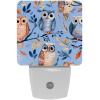 NEWzone Owls and Leaves Night Light 0.5W, Plug in Night Lights for Boys Girls Led Night Light Dusk to Dawn Sensor Nightlight for Stairway/Hallway/Bedroom view 1