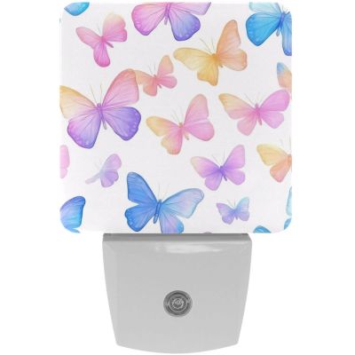 NEWzone Butterflies Night Light for Kids 2-Pack, LED Plug into Wall Lights Dusk-to-Dawn Sensor, Nursery Plug in Nightlight, for Kids Room, Bathroom, Bedroom Decor, Children Gift