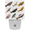 NEWzone Various Fishing Lures Night Light 0.5W, Plug in Night Lights for Boys Girls Led Night Light Dusk to Dawn Sensor Nightlight for Stairway/Hallway/Bedroom view 1