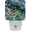 NEWzone Blue Marble with Gold Veins Night Light Plug into Wall Decor 2 Pack, Decorative Night Light for Kids, Plug in Night Lights for Bedroom Living Room, Gift for Kids Adults view 1