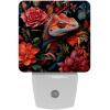 NEWzone Chameleon Florals Night Light Plug into Wall Decor 2 Pack, Decorative Night Light for Kids, Plug in Night Lights for Bedroom Living Room, Gift for Kids Adults view 1
