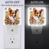 NEWzone Daisies Butterflies Corgi Night Light Plug into Wall Decor 2 Pack, Decorative Night Light for Kids, Plug in Night Lights for Bedroom Living Room, Gift for Kids Adults view 2