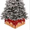 Christmas Tree Collar Red Christmas Delicious Biscuits Candy House Holiday Tree Skirt Decoration Xmas Tree Ring Stand Base Cover 17x10 in 4 PCS view 1