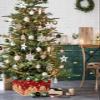 Christmas Tree Collar Red Christmas Delicious Biscuits Candy House Holiday Tree Skirt Decoration Xmas Tree Ring Stand Base Cover 17x10 in 4 PCS view 2
