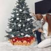 Christmas Tree Collar Red Christmas Delicious Biscuits Candy House Holiday Tree Skirt Decoration Xmas Tree Ring Stand Base Cover 17x10 in 4 PCS view 3