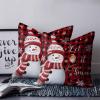 Aiesther Christmas Throw Pillow Covers Snowman Snowflake Branch Bird Red Black Buffalo Plaid Pillowcase Home Decor Cushion Case for Couch Sofa Bed 16" x 16", Super Soft & Comfortable view 2