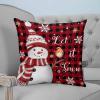 Aiesther Christmas Throw Pillow Covers Snowman Snowflake Branch Bird Red Black Buffalo Plaid Pillowcase Home Decor Cushion Case for Couch Sofa Bed 16" x 16", Super Soft & Comfortable view 4