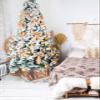 Christmas Tree Collar Christmas Winter Gingerbread House Candy Snow Scene Holiday Tree Skirt Decoration Xmas Tree Ring Stand Base Cover 14.5x10 in 6 PCS view 4