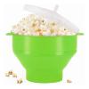 1Pcs Microwave Popcorn Popper, Silicone, 240x200x145mm, 310g, Green, Backing Tools, Food Grade, Easy to Tidy, and Lightweight view 4