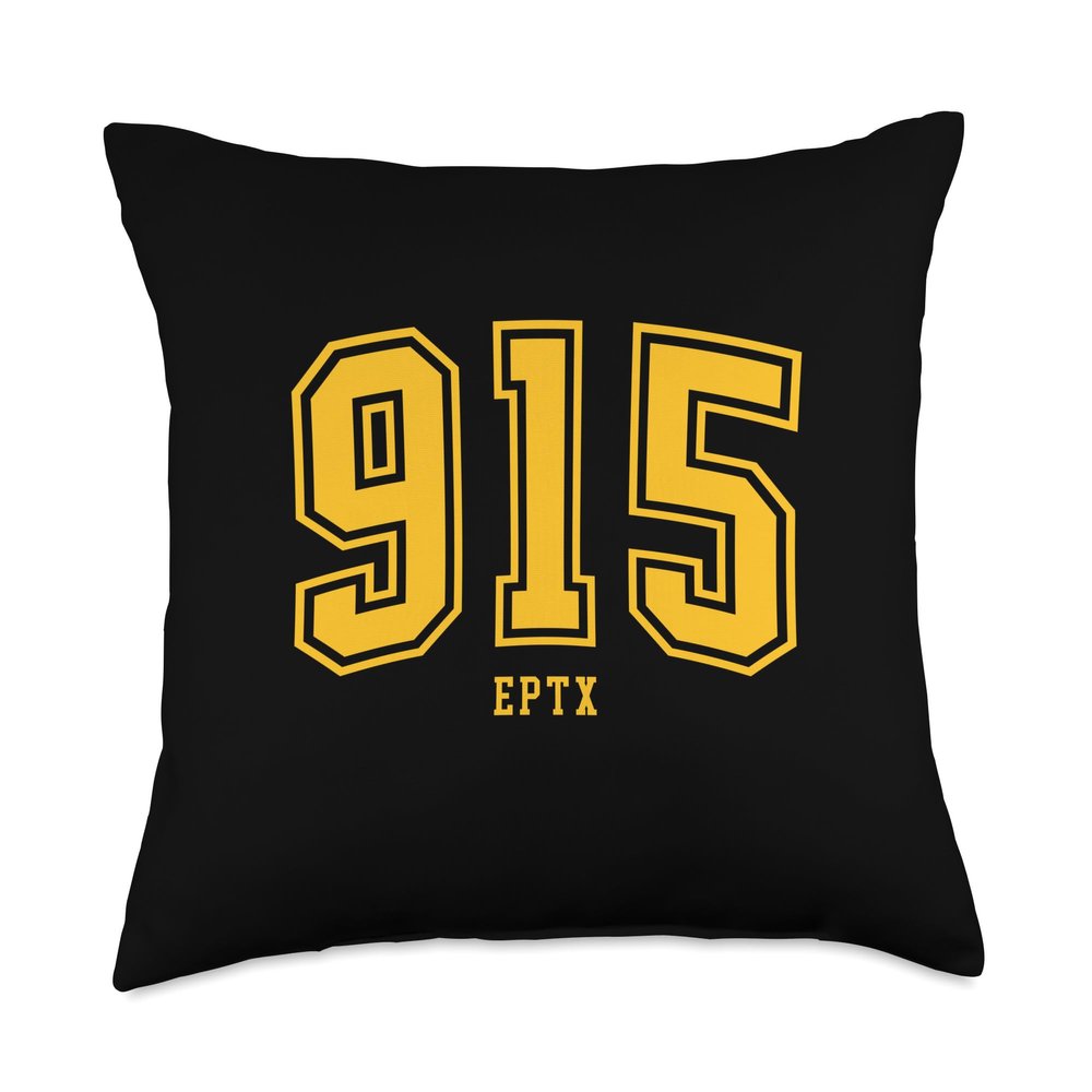 915 El Paso TX Classic Athletic Design Throw Pillow
