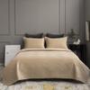 FCBFJSW Luxury Velvet Quilt Set Queen King Size, Lightweight Reversible Velvet Comforter Set, Bedspread Coverlet Quilted Bedding Set with Pillow Shams Camel 240x250cm view 1